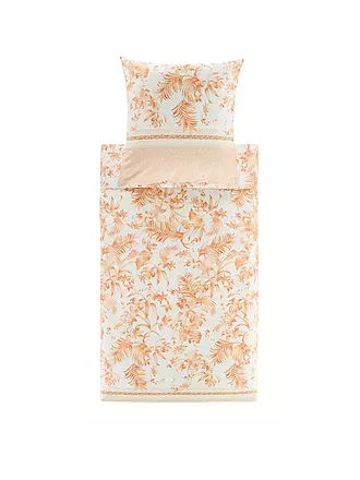 BASSETTI | Linge de lit en satin IBISCUS 70x90cm/140x200cm Crème/Corail | 